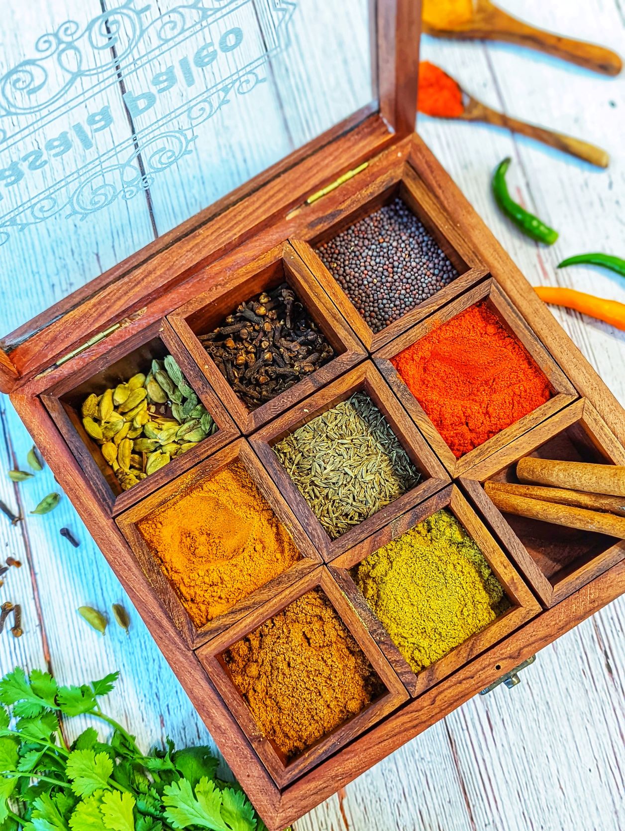 Basic Indian Spices, All About Spices Benefits, Indian Traditional Masala  Box